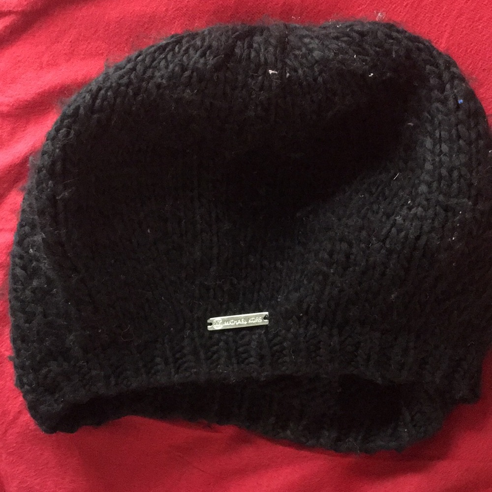 Michael kors black knit beanie